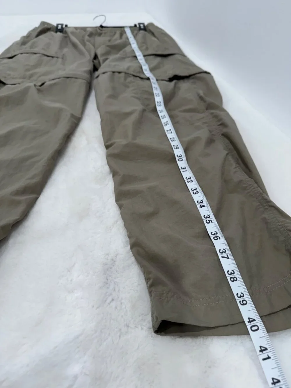 The North Face Men's Size M Convertible Nylon Cargo Pants Khaki Zip-Off Legs